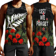 Rugbylife Clothing - New Zealand Anzac Lest We Forget Poppy Camo Men Tank Top | Rugbylife.co
