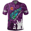 New Zealand Anzac Walking In The Sun Purple Polo Shirt