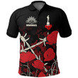 Anzac Day Camouflage Poppy & Barbed Wire Polo Shirt