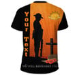 Rugbylife Clothing - (Custom) Anzac Day Lest We Forget Soldier Standing Guard T-shirt
