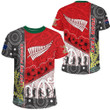 (Custom) Australia Indigenous & New Zealand Maori Anzac (Red) T-shirt | Rugbylife.co
