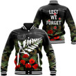 New Zealand Anzac Lest We Forget Poppy Camo Baseball Jacket | Rugbylife.co
