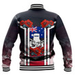 Rugbylife Clothing - Australia Anzac Day Poppy Aboriginal Pattern Baseball Jacket