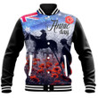 Rugbylife Clothing - Anzac Day Lest We Forget Vintage Poppies Baseball Jacket