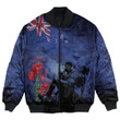 New Zealand Anzac Day Soldier & Poppy Camouflage Bomber Jacket | Rugbylife.co
