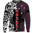 Rugbylife Clothing - Anzac Day Kangaroo Aboriginal & Kiwi Maori.Sweatshirt