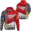 Rugbylife Clothing - (Custom) Australia Indigenous & New Zealand Maori Anzac (Red) Hoodie