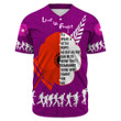 Rugbylife Clothing - (Custom) New Zealand Anzac Red Poopy Purple Baseball Jersey
