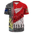 Rugbylife Clothing - (Custom) Australia Indigenous & New Zealand Maori Anzac (Red) Baseball Jersey
