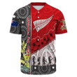 Rugbylife Clothing - Australia Indigenous & New Zealand Maori Anzac (Red) Baseball Jersey