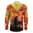 Rugbylife Clothing - Australia Anzac Lest We Forget 2022 - Orange Long Sleeve Button Shirt