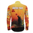Rugbylife Clothing - Australia Anzac Lest We Forget 2022 - Orange Long Sleeve Button Shirt