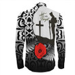 Rugbylife Clothing - Anzac Day Poppy Remembrance Long Sleeve Button Shirt