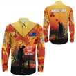 Rugbylife Clothing - Australia Anzac Lest We Forget 2022 - Orange Long Sleeve Button Shirt | Rugbylife.co
