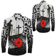 Rugbylife Clothing - Anzac Day Poppy Remembrance Long Sleeve Button Shirt | Rugbylife.co

