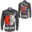 Rugbylife Clothing - (Custom) New Zealand Anzac Red Poopy Long Sleeve Button Shirt | Rugbylife.co
