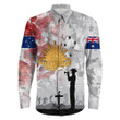 Rugbylife Clothing - Anzac Day Lest We Forget Camouflage & Poppy Long Sleeve Button Shirt