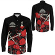 Rugbylife Clothing - Anzac Day Camouflage Poppy & Barbed Wire Long Sleeve Button Shirt | Rugbylife.co
