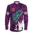 Rugbylife Clothing - New Zealand Anzac Walking In The Sun Purple Long Sleeve Button Shirt