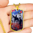 Rugbylife Dog Tag - Anzac Day Lest We Forget Vintage Poppies A35