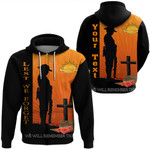 (Custom) Anzac Day Lest We Forget Soldier Standing Guard Hoodie  | Rugbylife.co
