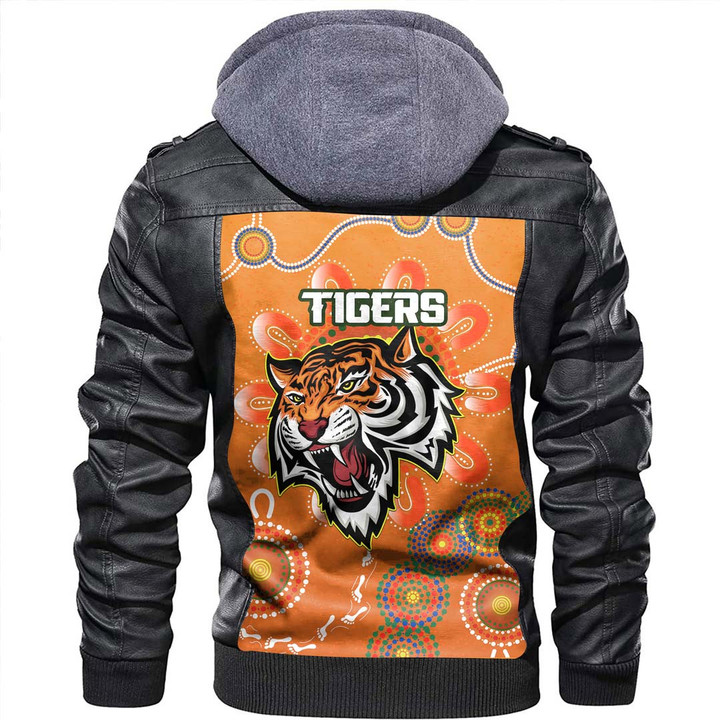 Wests Tigers Unique Indigenous - Rugby Team Zipper Leather Jacket | Rugbylife.co
