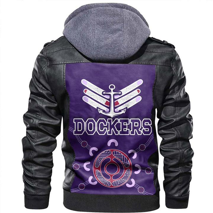 Fremantle Dockers Limited Edition - Football Team Zipper Leather Jacket | Rugbylife.co

