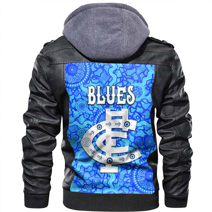 (Custom) Carlton Blues Special Style - Football Team Zipper Leather Jacket | Rugbylife.co
