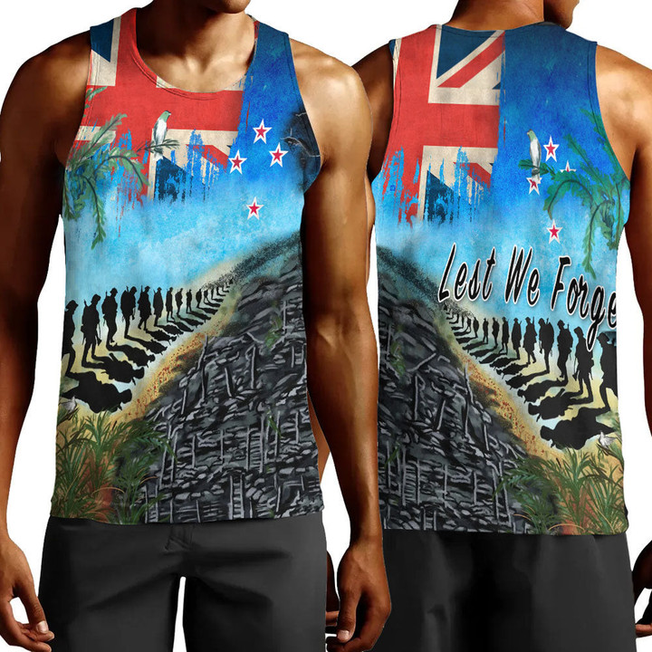 Rugbylife Clothing - New Zealand Anzac Day Lest We Forget Men Tank Top | Rugbylife.co
