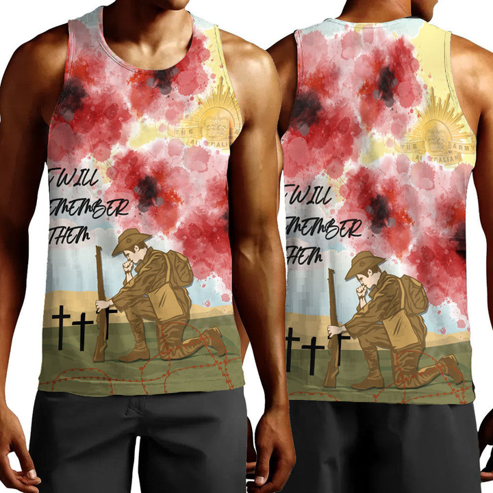 Rugbylife Clothing - Anzac We Will Remember Them Men Tank Top | Rugbylife.co
