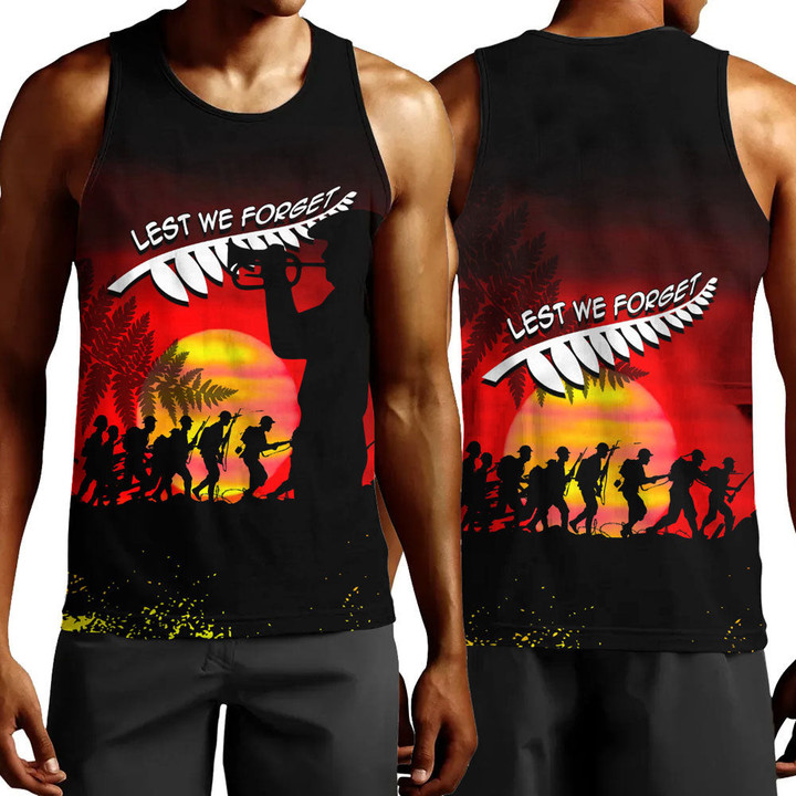 Rugbylife Clothing - Anzac Lest We Forget Sun Men Tank Top | Rugbylife.co
