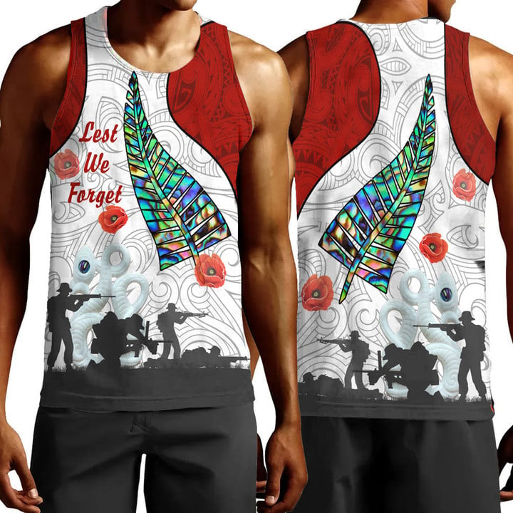 Rugbylife Clothing - New Zealand Anzac Fern & Maori Men Tank Top | Rugbylife.co
