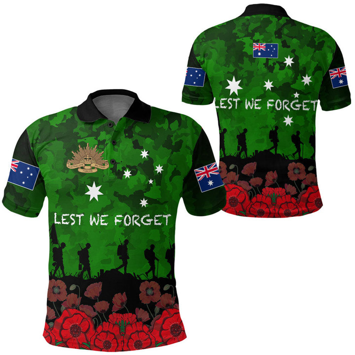 Australia Anzac Day Camouflage & Poppy Polo Shirt