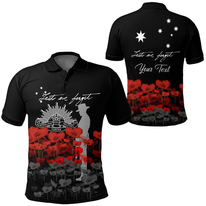 (Custom) Australian Military Forces Anzac Day Lest We Forget Polo Shirt