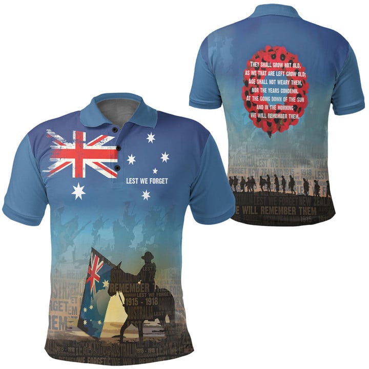 Anzac Lest We Forget The Light Horse Polo Shirt