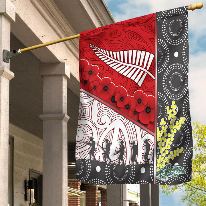 Australia Indigenous & New Zealand Maori Anzac (Red) Flag | Rugbylife.co
