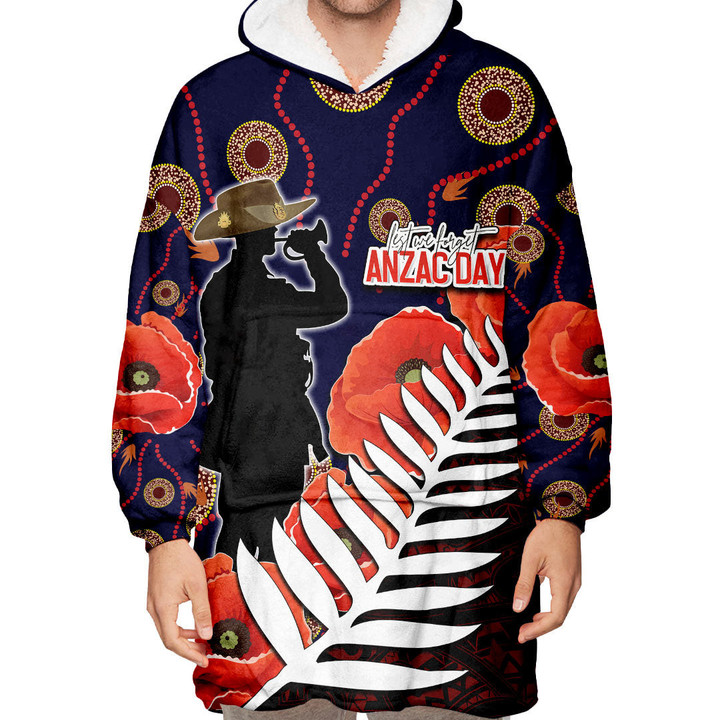 Anzac Day Fern & Poppy Oodie Blanket Hoodie | Rugbylife.co
