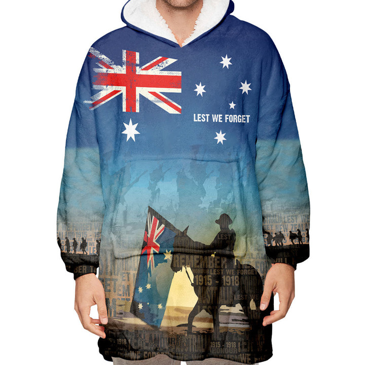 Anzac Lest We Forget The Light Horse Oodie Blanket Hoodie | Rugbylife.co
