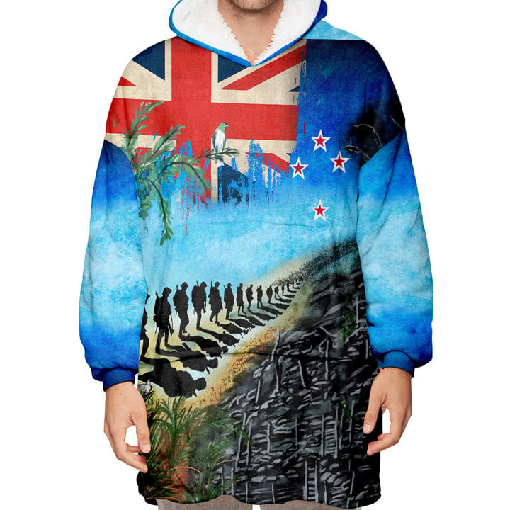 New Zealand Anzac Day Lest We Forget Oodie Blanket Hoodie | Rugbylife.co
