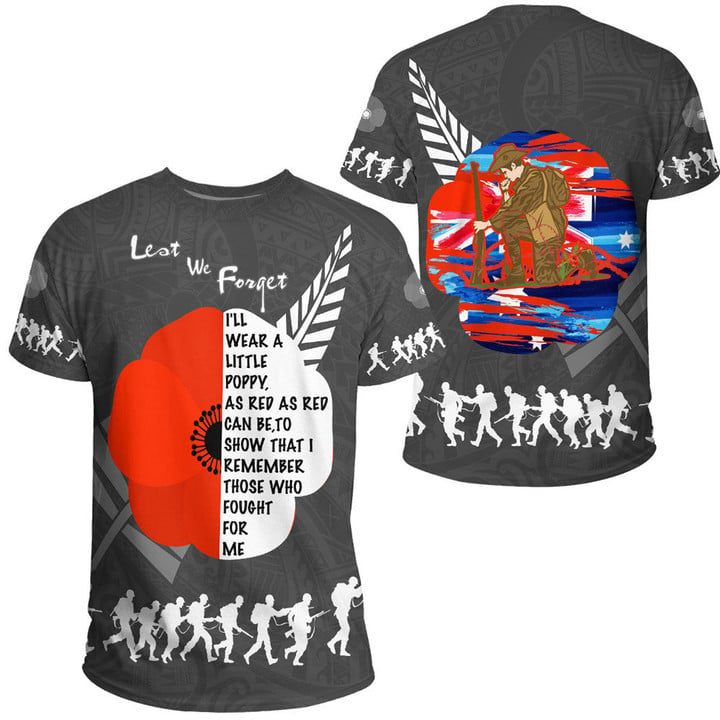 New Zealand Anzac Red Poopy T-shirt | Rugbylife.co
