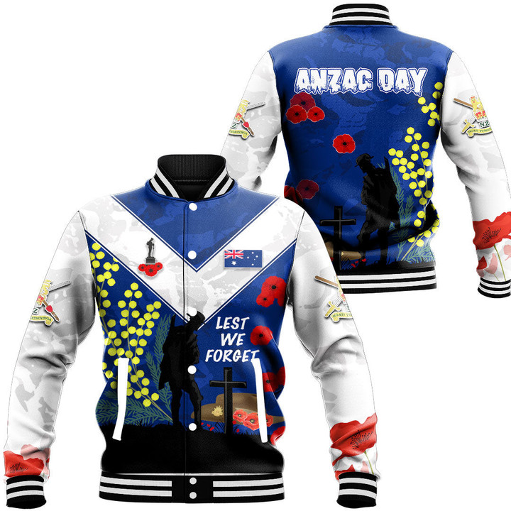 Australia Anzac Lest We Forget 2022 Baseball Jacket | Rugbylife.co
