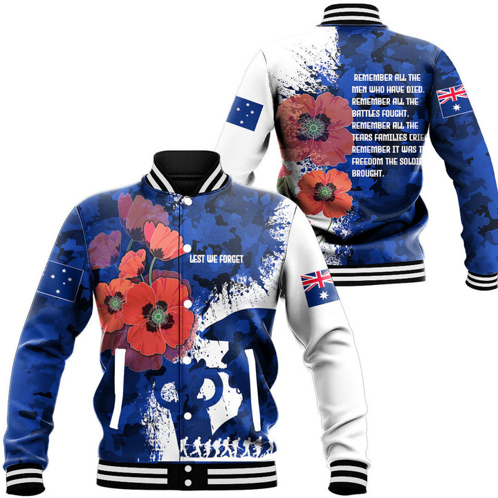 Anzac Day Silhouette Soldier Baseball Jacket | Rugbylife.co
