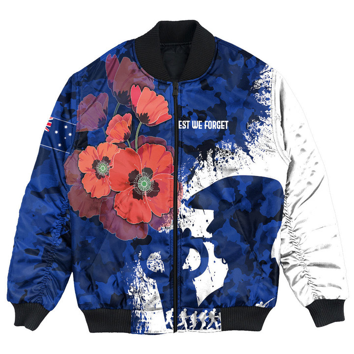 Anzac Day Silhouette Soldier Bomber Jacket | Rugbylife.co

