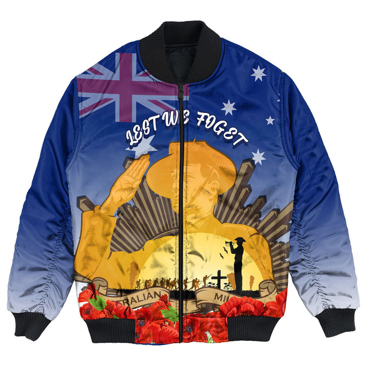 (Custom) Australia Anzac Day Soldier Salute Bomber Jacket | Rugbylife.co
