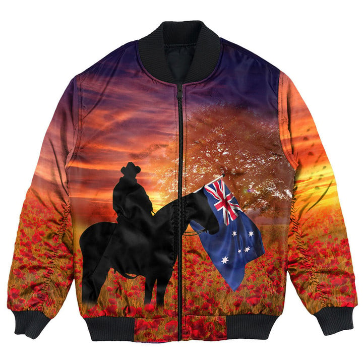 Australia Lest We Forget Light Horse Silhouette Bomber Jacket | Rugbylife.co
