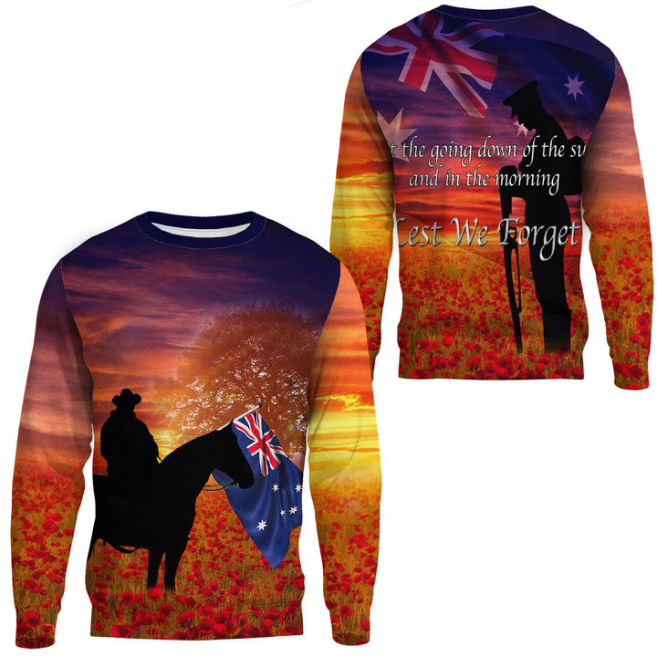 Australia Lest We Forget Light Horse Silhouette.Sweatshirt | Rugbylife.co
