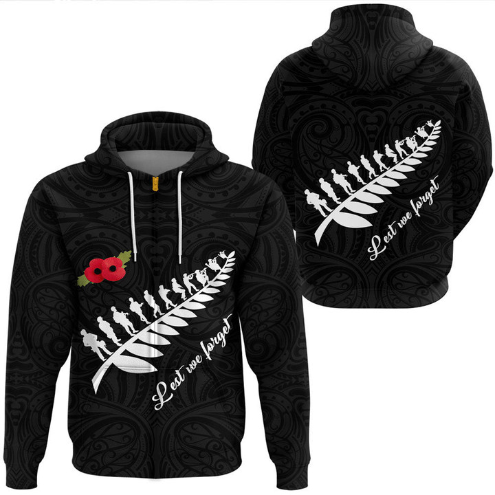 Anzac Fern Lest We Forget Hoodie  | Rugbylife.co
