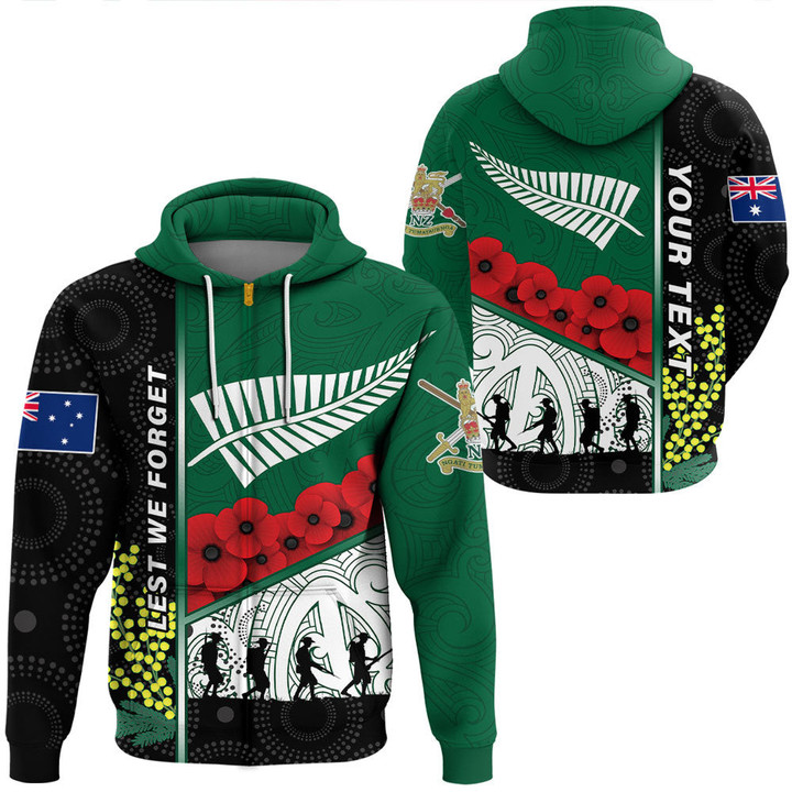 (Custom) Australia Indigenous & New Zealand Maori Anzac Hoodie  | Rugbylife.co
