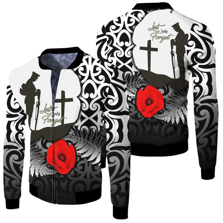 Anzac Day Poppy Remembrance Fleece Winter Jacket  | Rugbylife.co
