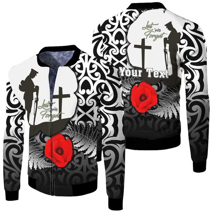 (Custom) Anzac Day Poppy Remembrance Fleece Winter Jacket  | Rugbylife.co
